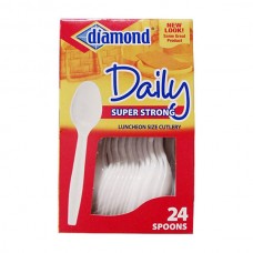 Diamond Plastic Spoon&Fork/24pk
